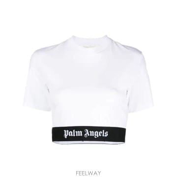 Palm Angels 26 FW �ʾ����� �ΰ� ���̽�Ʈ��� ũ�� Ƽ���� PWAA051C99JER0010101 TP45700674526 FW �ʾ����� �ΰ� ���̽�Ʈ��� ũ�� Ƽ���� PWAA051C9