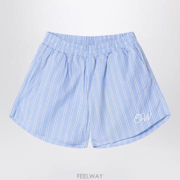 26 S/S 오프화이트 라이트 블루 스트라이프 코튼 쇼츠 (KIDS  B0051949329