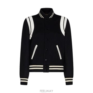 25SS 생로랑 블랙 울 blend Teddy 봄버 자켓 376283Y180W1900 TP575476516