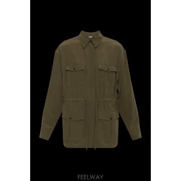 26FW 살바토레 페라가모 셔츠 with a 웨이스트 drawstring 13I383C796000OLIVE