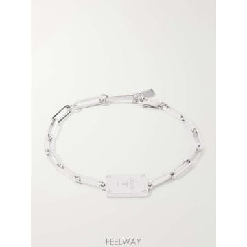셀린느 태그 로고 실버톤 팔찌 B10GM4W95. B0082180527