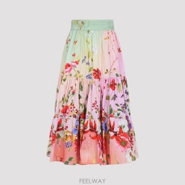 26SS 로베르토카발리 로베르토카발리 Miami Flowers Midi 스커트 WQT3033AR32D0509