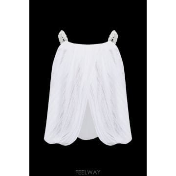 26SS Balmain Asymmetric 탑 with beaded straps GF0AD815KJ680FA