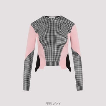 24FW 알렉산더 맥퀸 Houndstooth 스웨터 798381Q1BAW1295 TP571827841