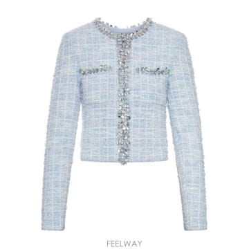 25SS Self portrait Boucle 가디건 With Applications SS25014CBL T