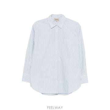 26SS 울리치 Camicia smanicata 울리치 in popeline di cotone a righe