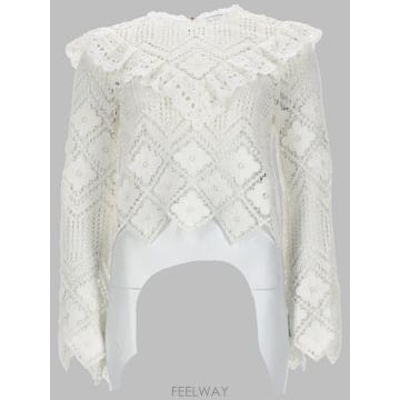 26SS Self portrait 탑 IN CROCHET CON INSERTI IN PIZZO AC26010