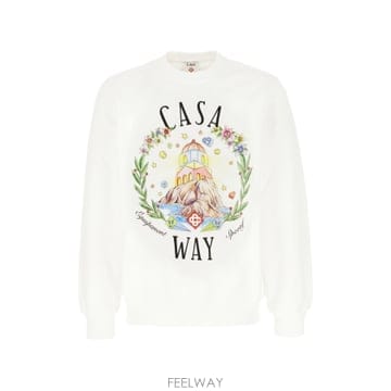 26SS CASABLANCA 화이트 코튼 스웨트 셔츠 MSS26JTP29301WHITE TP576677846