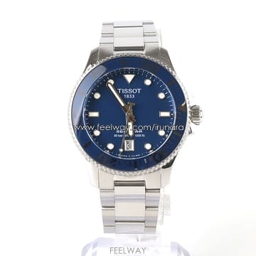 [중고명품다올] 티쏘 씨스타 1000 쿼츠 블루 다이얼 청판 메탈 시계 36mm T120.210.11.041