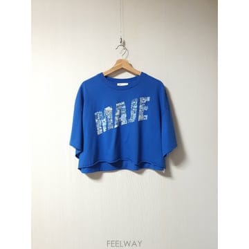 마쥬 maje 레터링 크롭 티셔츠 탑 1 사이즈  정품