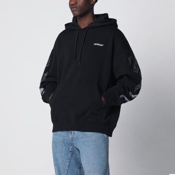 26SS Off 화이트 블랙 Laundry Metal Arrow Skate 후드티 OMBB085S26FLE0