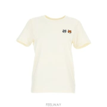 Maison Kitsune 26SS Maison Kitsune DOUBLE FOX HEAD REGULAR TEE ���� OW011CFKJ26SS Maison Kitsune DOUBLE FOX HEAD REGULAR TEE ���� O