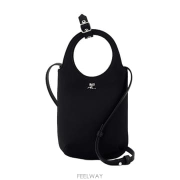 25 S/S 쿠레주 슬림 HOLY 핸드백 COURREGES 사틴 블랙 B0731603087