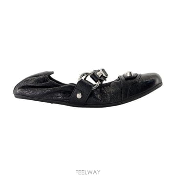25 S/S 발렌시아가 시티 L005 플랫슈즈 발렌시아가 레더 블랙  B0731728888