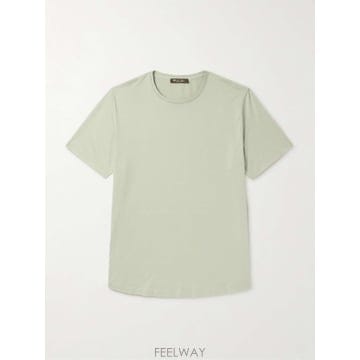 26 F/W 로로 피아나 슬림핏 실크 & 코튼블렌드 저지 티셔츠 FA B0081663154