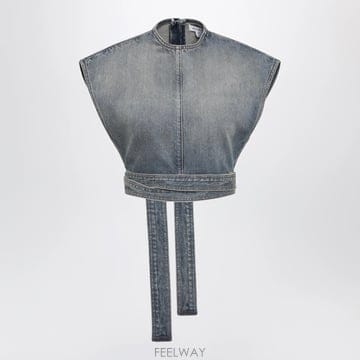 26 S/S 알라이아 RAW DELAVE 데님 벨트 슬리브리스 탑 인 B0052046801