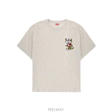 겐조 와일드 타이거 오버사이즈 티셔츠 그레이
