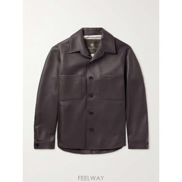 26 F/W 로로 피아나 EVANDRO 풀 그레인 레더 오버셔츠 FA B0081663138