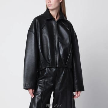 26 F/W 로테이트 블랙 크롭 레더 자켓 116544100BCR15 B0052182058