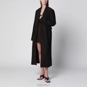 26 F/W 로테이트 다크 브라운 더블브레스티드 스웨이드 코트 116 B0052182059
