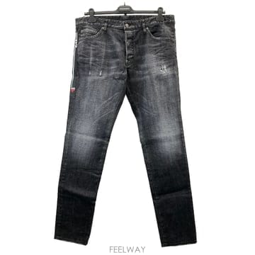 [당일발송] Dsquared2 사이드 지퍼 슬가이진(블랙) / S74LB0879 S30357 900