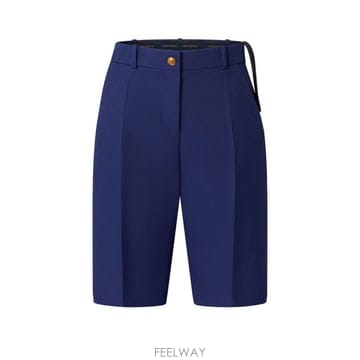 26 FW 루이비통 테크니컬 가바딘 여성 맞춤형 버뮤다 쇼츠 블루 TP876274951