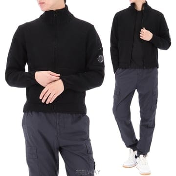 구템즈 26SS CP컴퍼니 렌즈 와펜 코튼 집업 가디건 20CMKN092A 999
