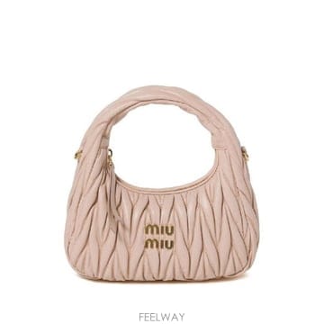 그란데비타 해외 미우미우 여성 WANDER SMALL LEATHER HOBO BAG 5BC125AN88F02