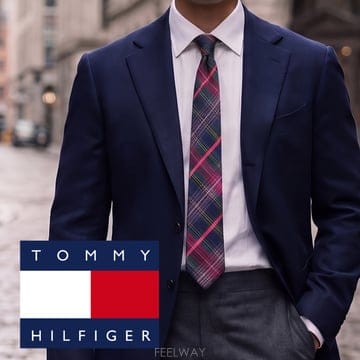 TOMMY HILFIGER 타미 힐피거 실크 퍼플 타탄 체크 넥타이 8.3cm S등급 G119