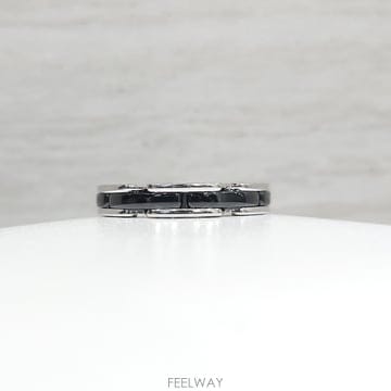 [럭스유] 샤넬 울트라 18K 화이트골드 블랙 세라믹 링 59호 J3092