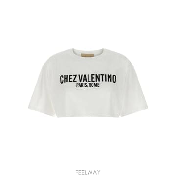 [S] 26FW 발렌티노 셰즈 발렌티노 크롭 티셔츠 BMG25Q A4S 0AN