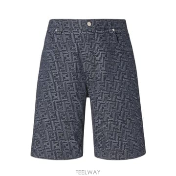 [S] 26FW 펜디 FF 자카드 데님 버뮤다 숏츠 FLP369 AUX4 F0BUZ