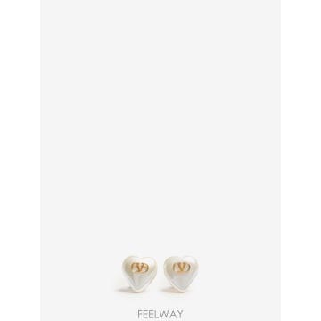26FW 발렌티노 V로고 시그니처 진주 메탈 이어링 [M] 9W2J0BM2 UXM R5G