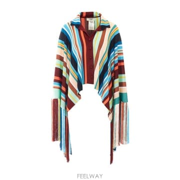 펜디 멀티컬러 스트라이프 판초 FENDI 패치