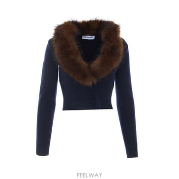 26 F/W 셀프 포트레이트 네이비 페이크 퍼 가디건 148CA/NA B0012261872