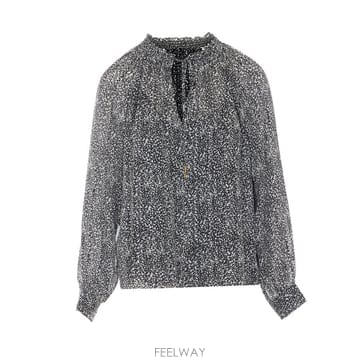 26 F/W 마이클 코어스 METALLISED 프린트 블라우스 MT6 B0012261881
