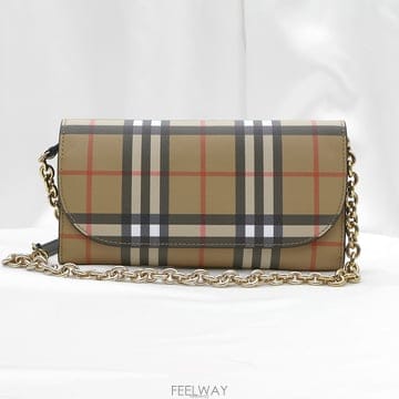 Burberry(버버리) 4073220 헤이마켓 체크 헨리 체인 월렛 크로스백