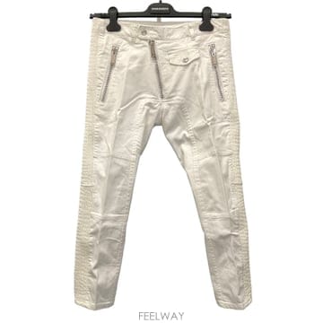 [당일발송] Dsquared2 지퍼 디테일 크롭팬츠(화이트) / S71KA0971 S39021 100