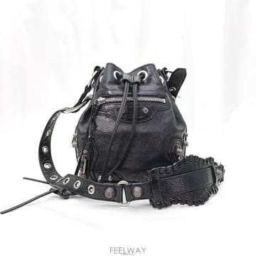 발렌시아가 르 카골 XS 버킷백 블랙