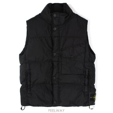 25FW 스톤 크링클랩스 패딩 조끼 블랙 K2S15G100003 S0A23 V0029