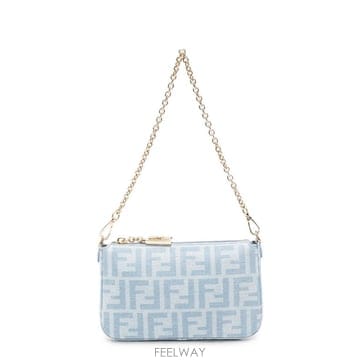 [비엔비명품관] FENDI 펜디 여성 데님 바게트 파우치백 숄더백