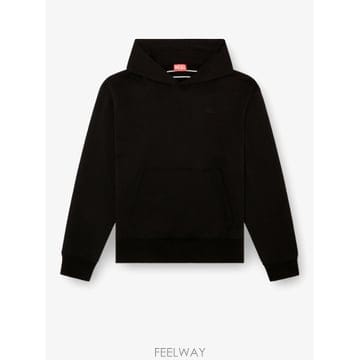 디젤 SMACSHOODMEGOVAL 후드티 블랙