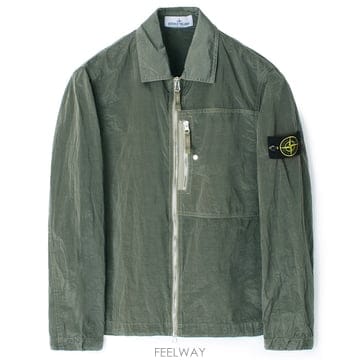 25FW 스톤 나일론메탈 오버셔츠 카키그린 K2S151200031 S0019 V0054