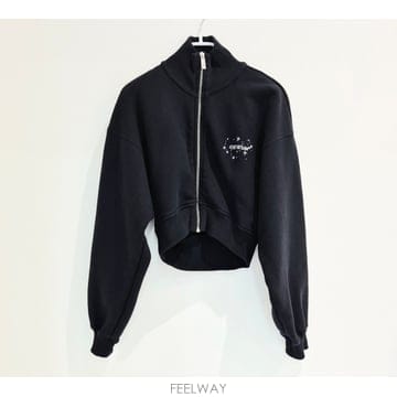 오프화이트 블링 스타 크롭 집업 S