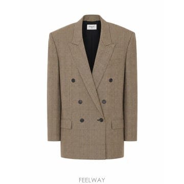 26 F/W 생로랑 프린스 오브 웨일즈 파이드 드 풀 자켓 87106 B0012261904