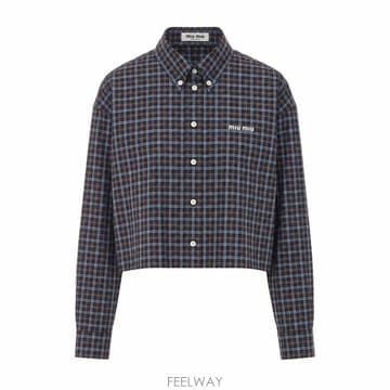 26 F/W 미우미우 로고 체크 셔츠 MK1659/19U3F057W B0012252829