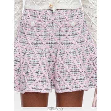 셀프포트레이트 check knit flared mini skirt 12139812782344 TP724665