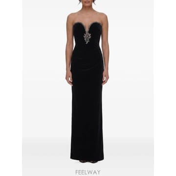 셀프포트레이트 black velvet maxi dress 12127980192008 TP724631170