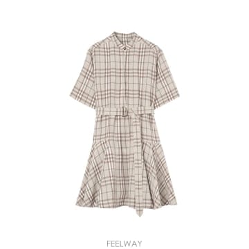 버버리 Check linen blend dress 12127964856584 TP724631679