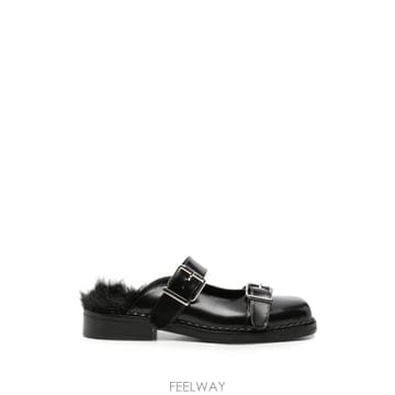 시몬 로샤 faux fur buckle mules 12139813536008 TP724667062